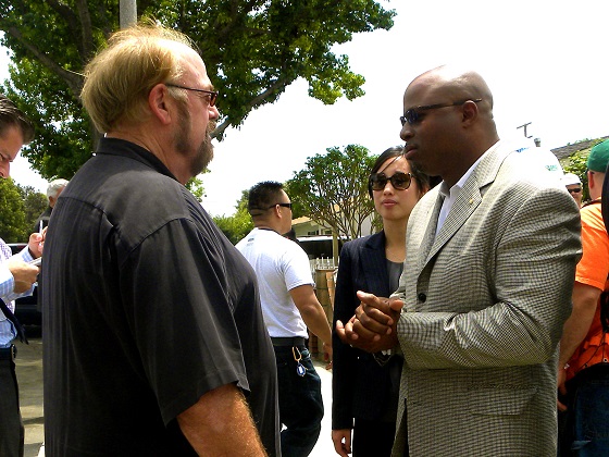 Patrick Redgate of AMECO Speaks with Long Beach Councilman Steve Neal