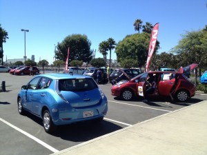 Nissan Leaf's Ready for a Test Drive at Last Year's  Event